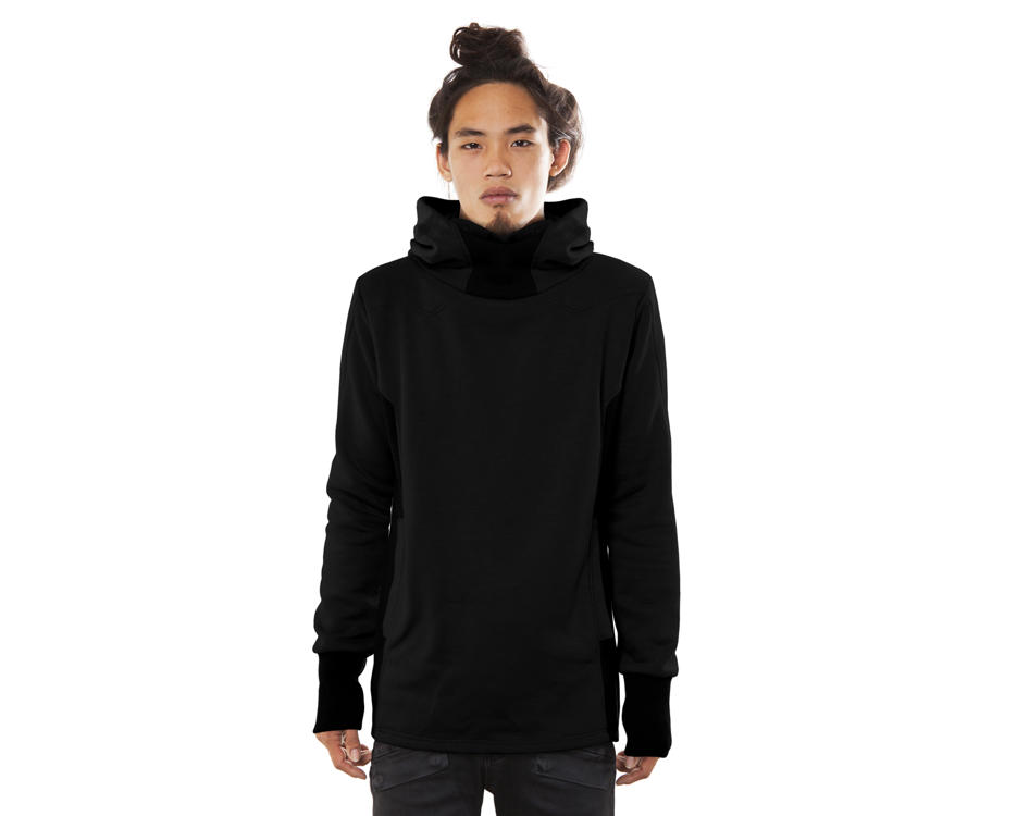 black ninja cyberpunk hoodie